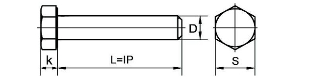 Болт 16 х 30 * 8.8 DIN 933