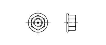 Гайка с фланцем М 6 * 10.0 оц. (с насечк.) (аналог. DIN 6923)
