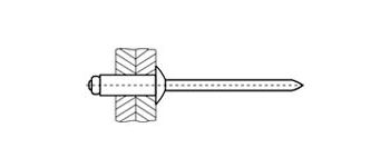 Заклепка вытяжная 4,0 х 16 DIN 7337 (ISO 15983) A2/A2